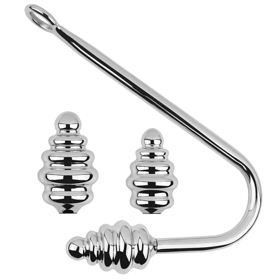 Three Sizes of Spiral Metal Butt Plug Anal Hook