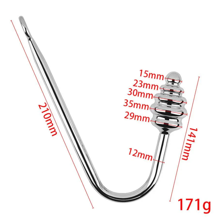 Three Sizes of Spiral Metal Butt Plug Anal Hook