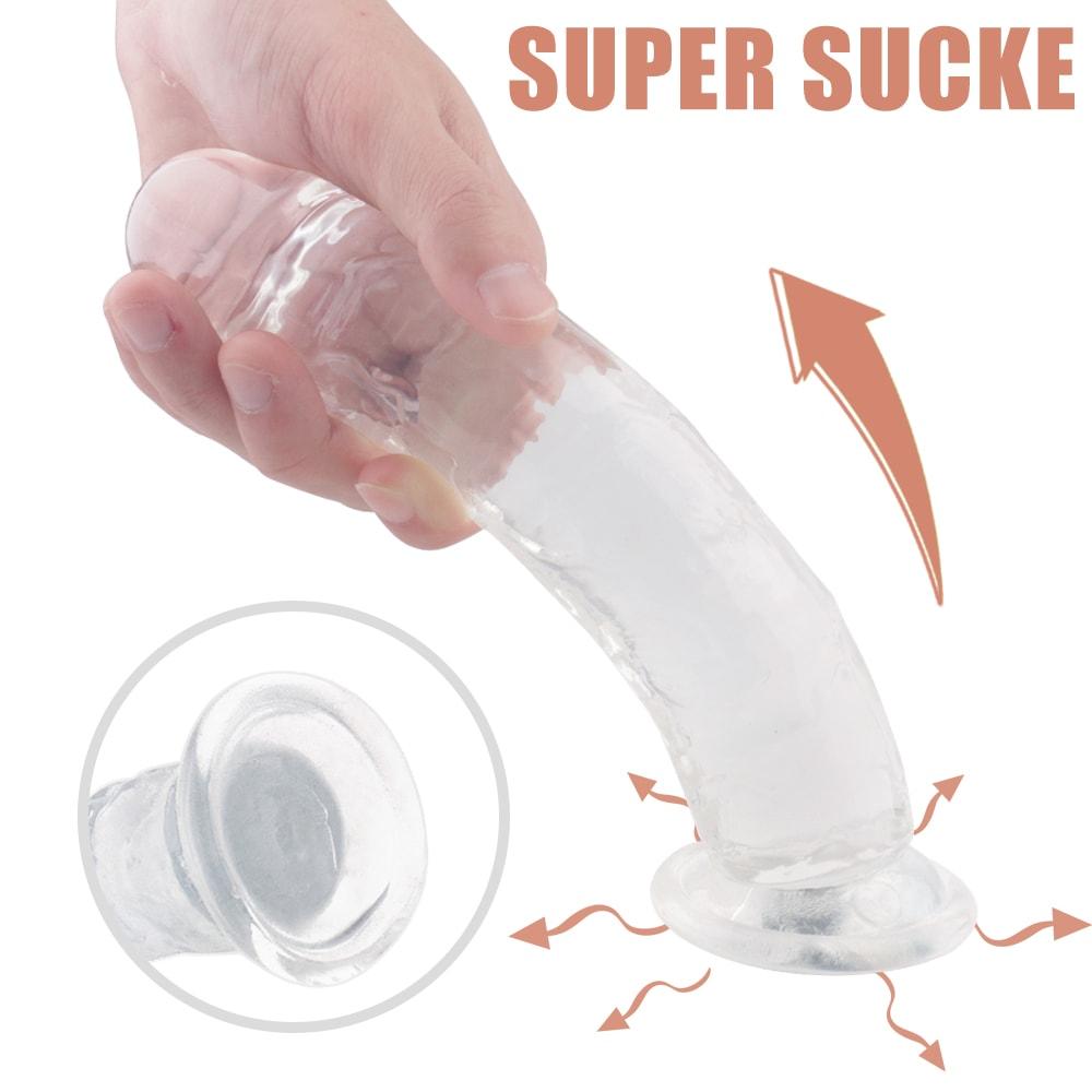 4 Kinds Size Super Suction Transparent Realistic Dildo