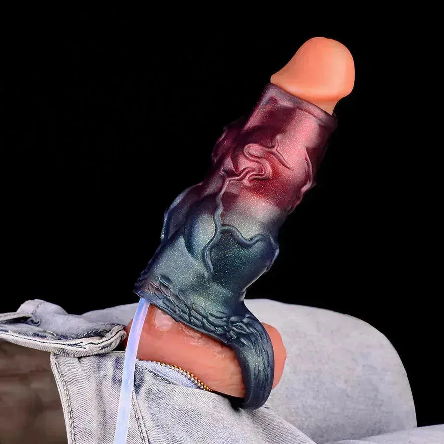 5 Inch Double Knot Opening Squirting Penis Sleeve