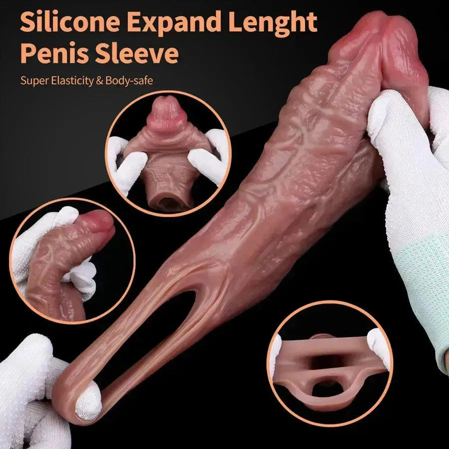 2 Inch Wide Silicone Realistic Penis Extension