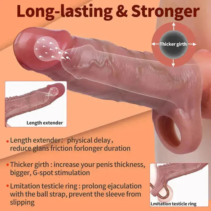 6.6 Inch Realistic Raised Men Penis Sleeve