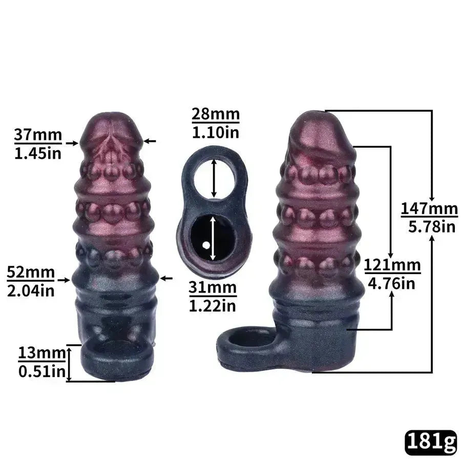 Threaded Raised Silicone Delay Penis Sleeve