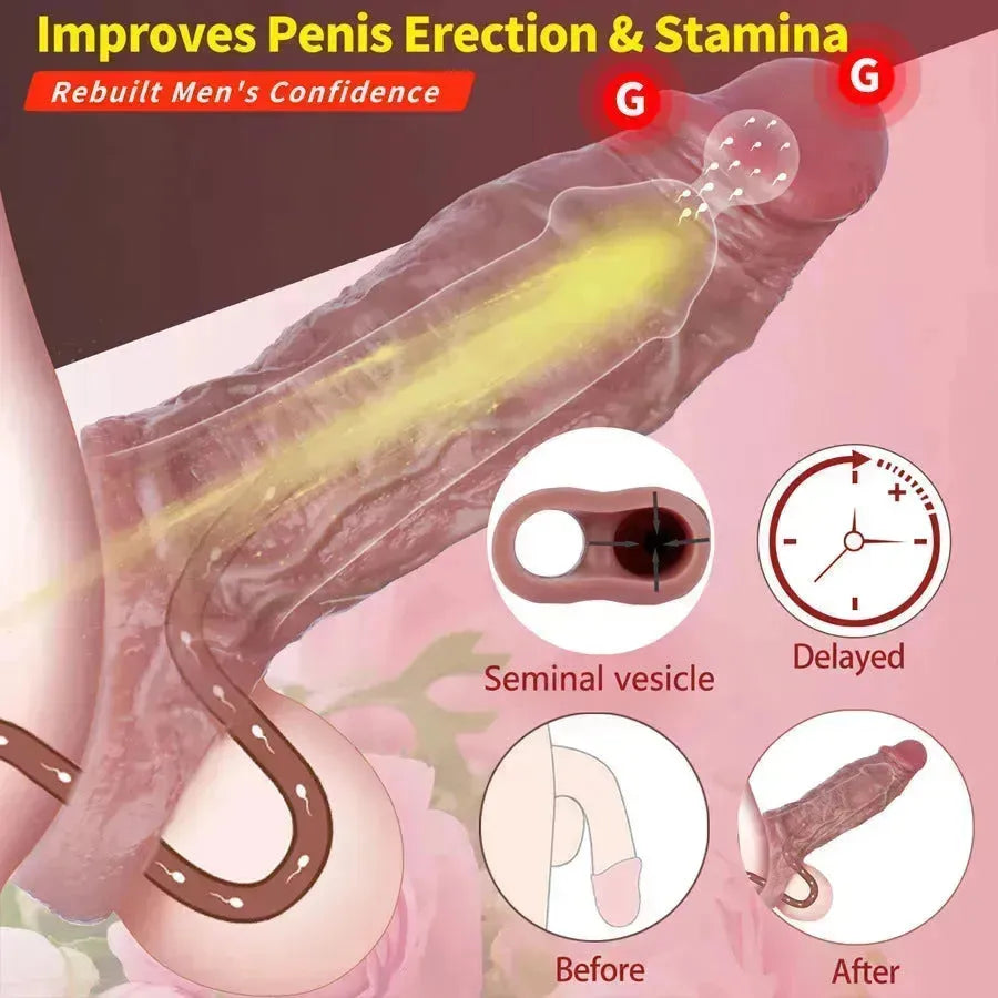 6 Inch Silicone Realistic Penis Extension Sleeve