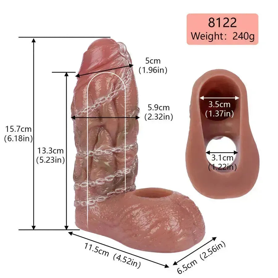 Realistic Uncircumcised Bundle Silicone Penis Sleeve