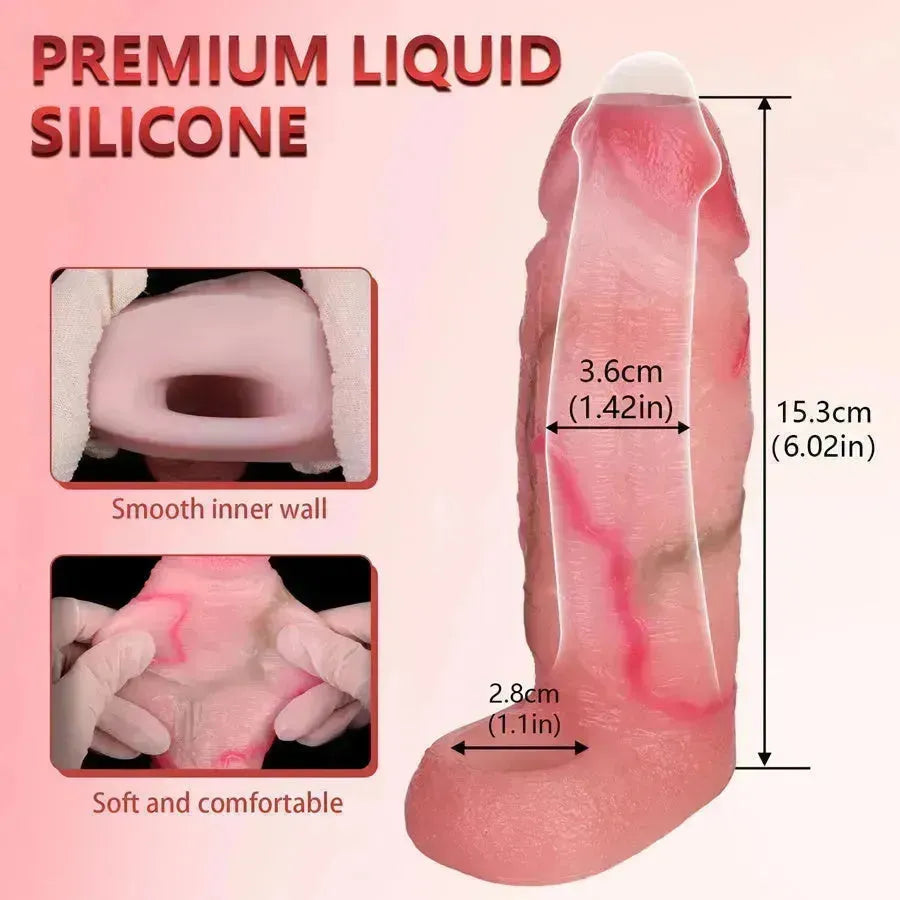 Pink And White Realistic 6 Inch Penis Sleeve