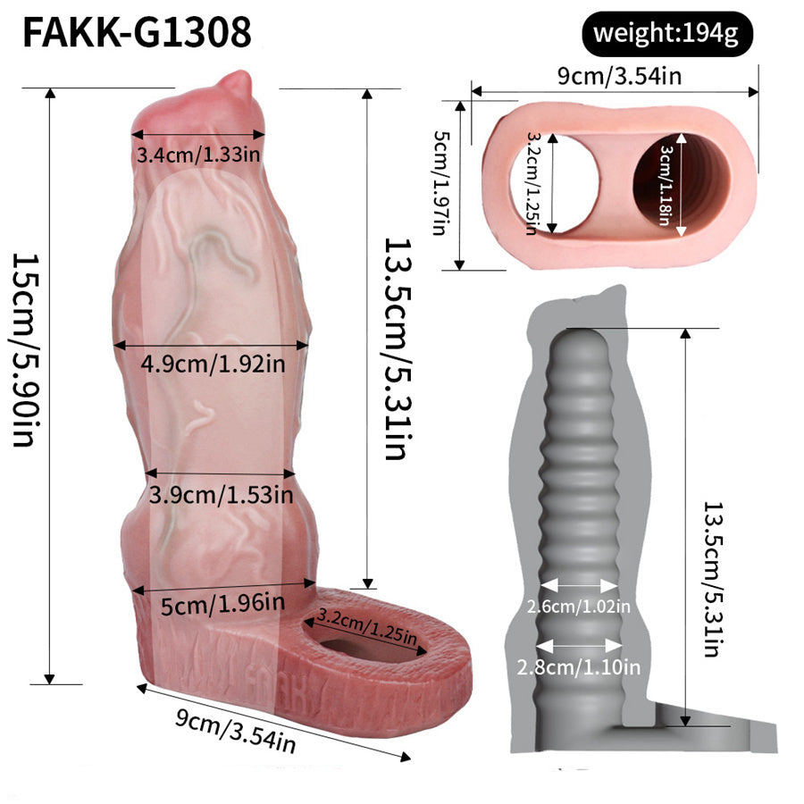 5.9 Inch Hollow Dildo Dog Vagina Penis Sleeve
