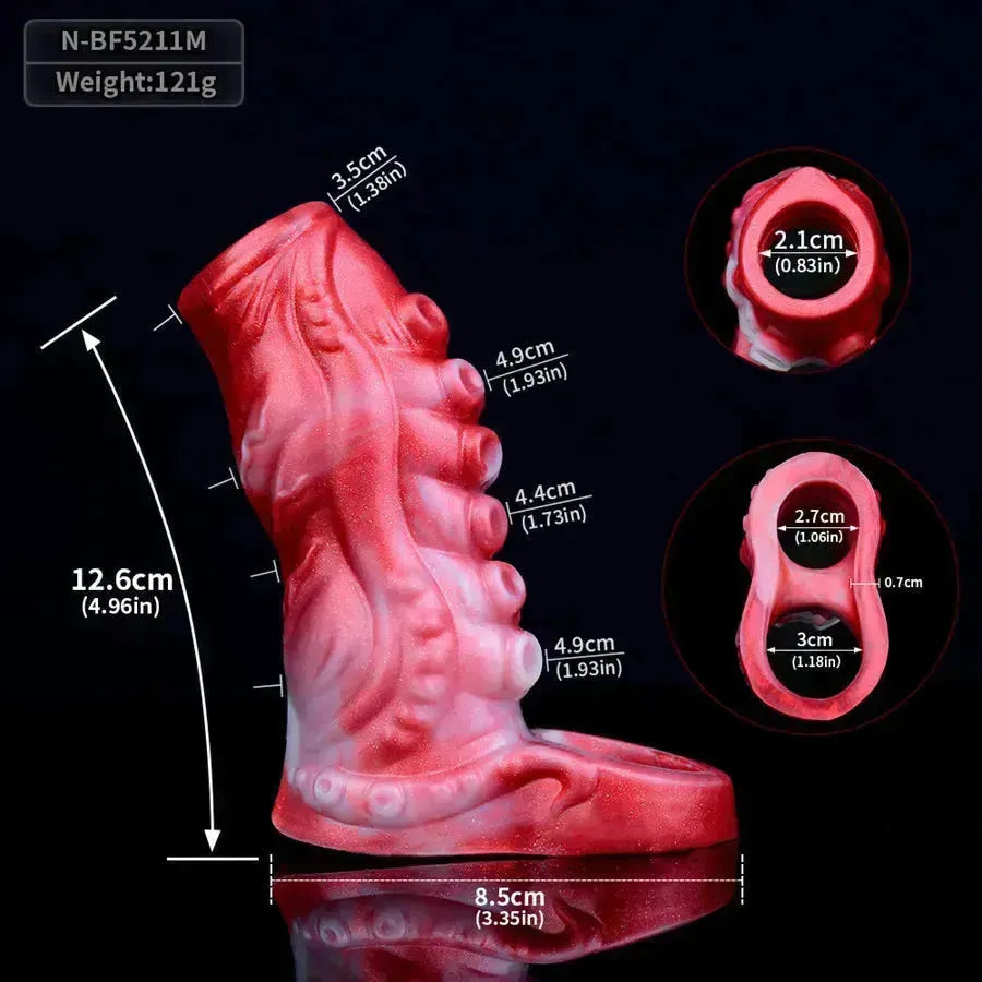 Red Tentacle Monster Open Penis Sleeve