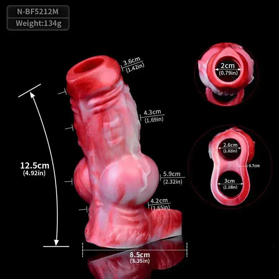 Silicone Dog Knot Open Ended Penis Sleeve