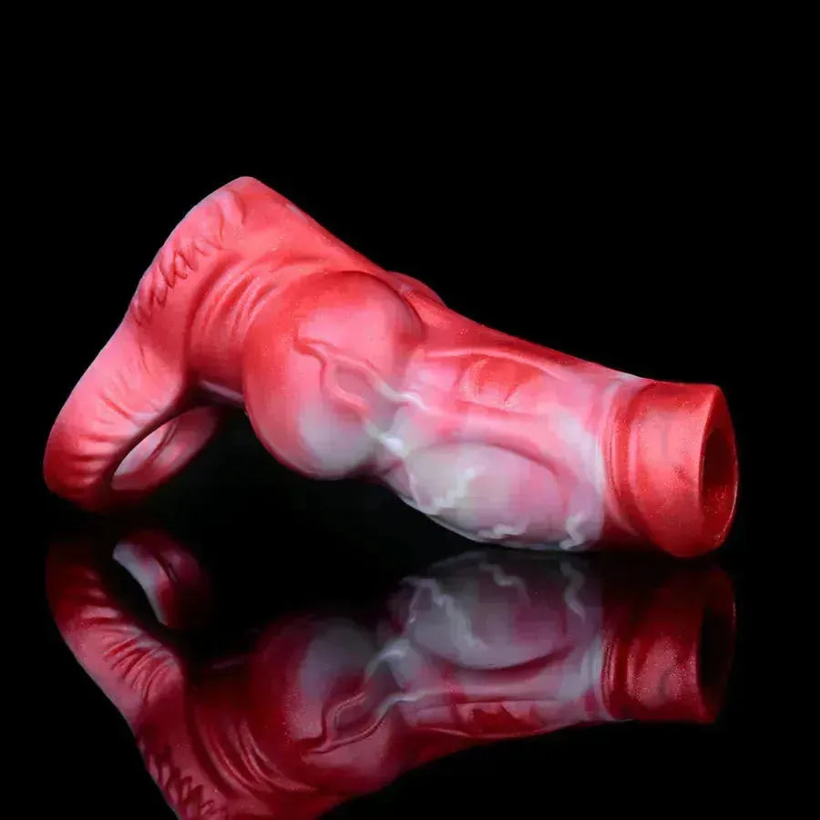 Silicone Dog Knot Open Ended Penis Sleeve