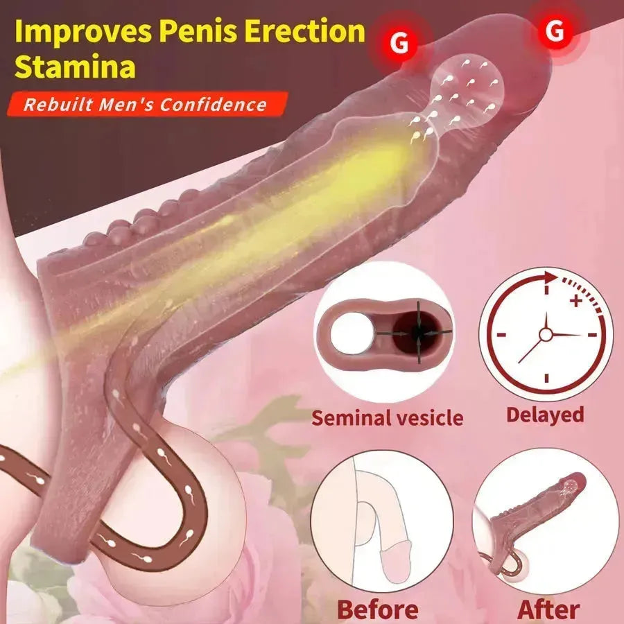 6.6 Inch Realistic Raised Men Penis Sleeve