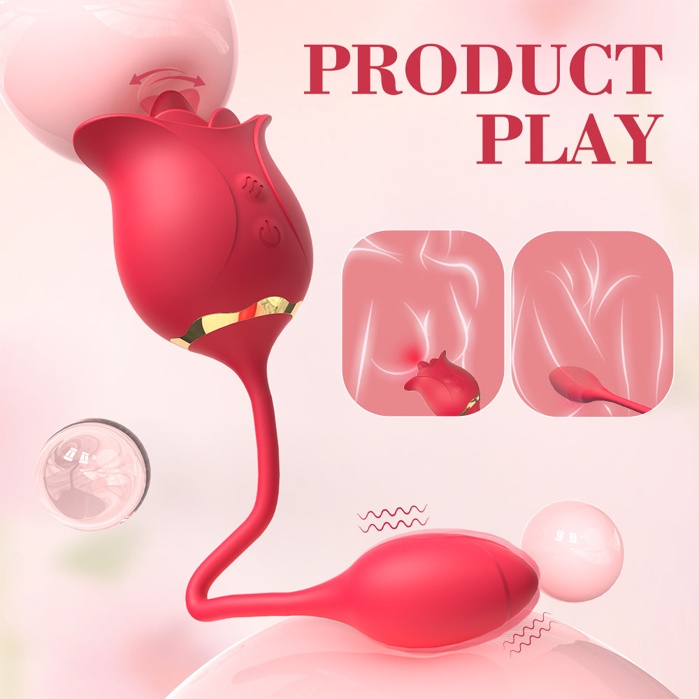 Red Dual Ended G-spot Clitoris Vibrator Rose Toy