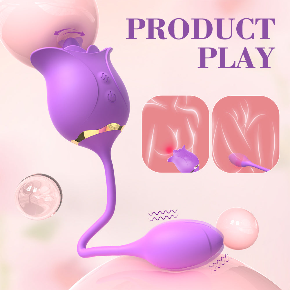 Purple Dual Ended Rose Toy Egg Vibrator
