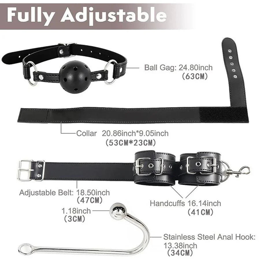 BDSM Metal Anal Hook Bondage with Gag