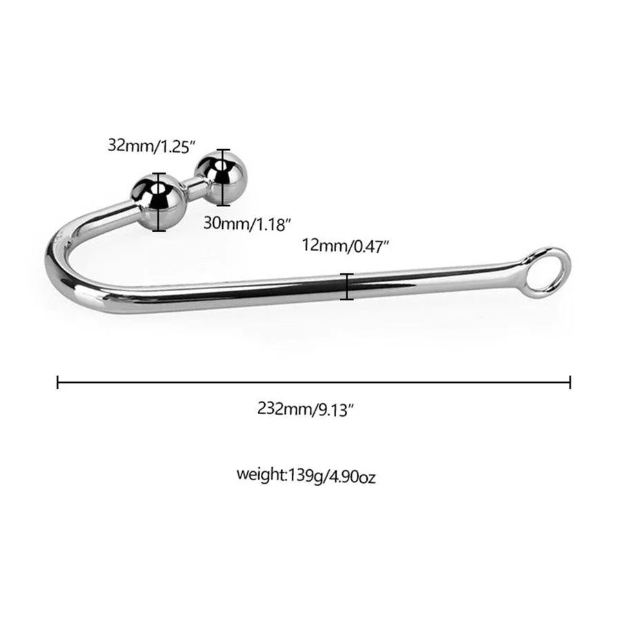 Round Beaded Stainless Steel Anal Hook