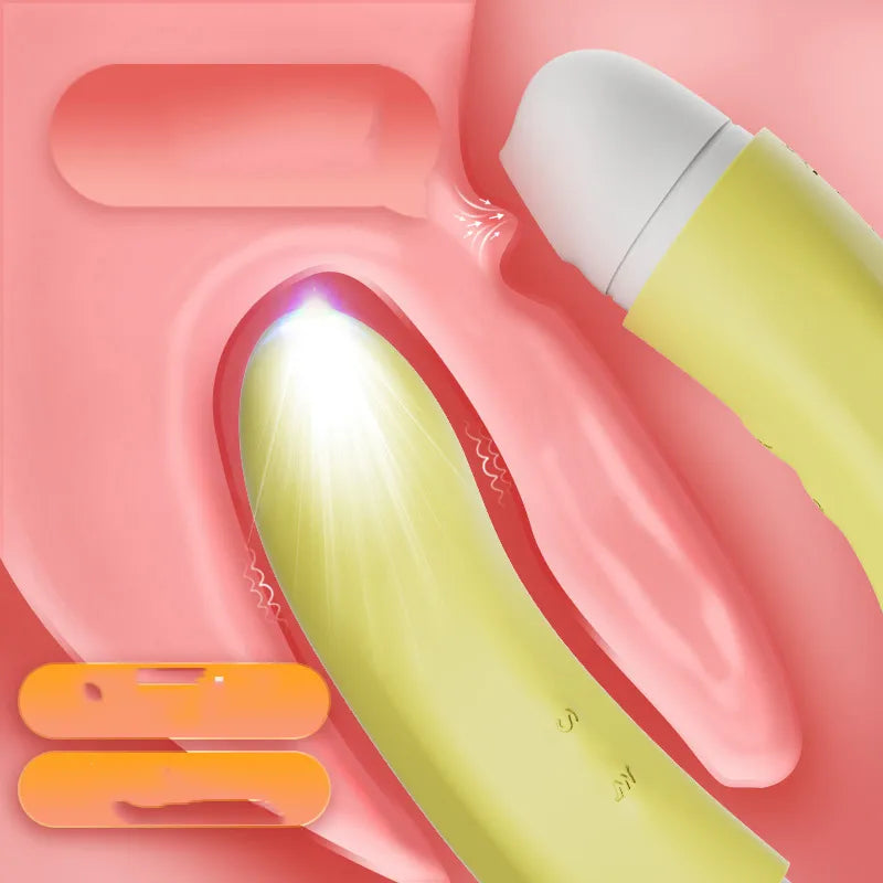 Clit Sucking Silicone Banana Vibrator Adult Toy