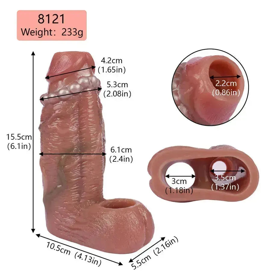 6 Inch Spiked Cock Open Penis Sleeve