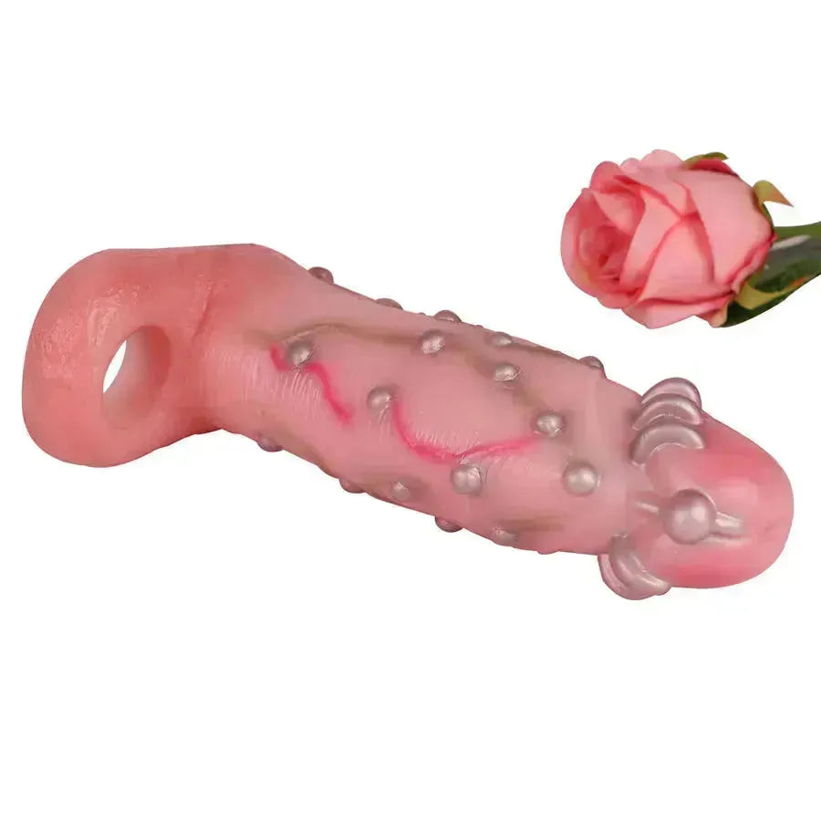Studded Hollow Dildo 8.4 Inch Huge Penis Sleeve