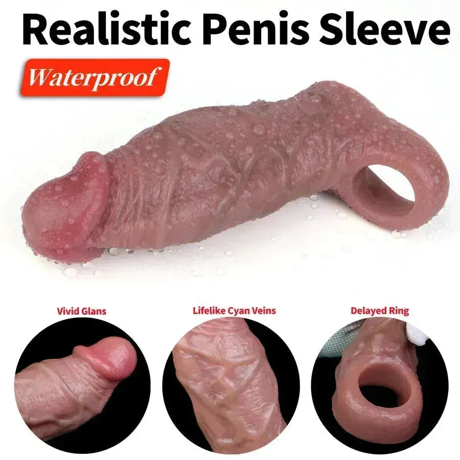 6 Inch Silicone Realistic Penis Extension Sleeve