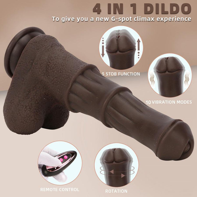 9 Inch Heated Control Brown Horse Thrusting Dildo