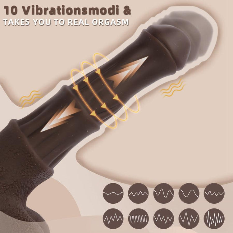 9 Inch Heated Control Brown Horse Thrusting Dildo