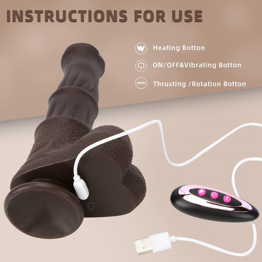 9 Inch Heated Control Brown Horse Thrusting Dildo