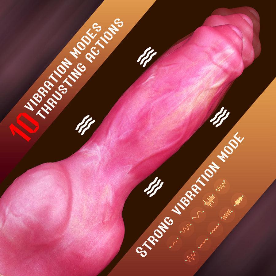 9 Inch Pink Dog Knot Thrusting Dildo