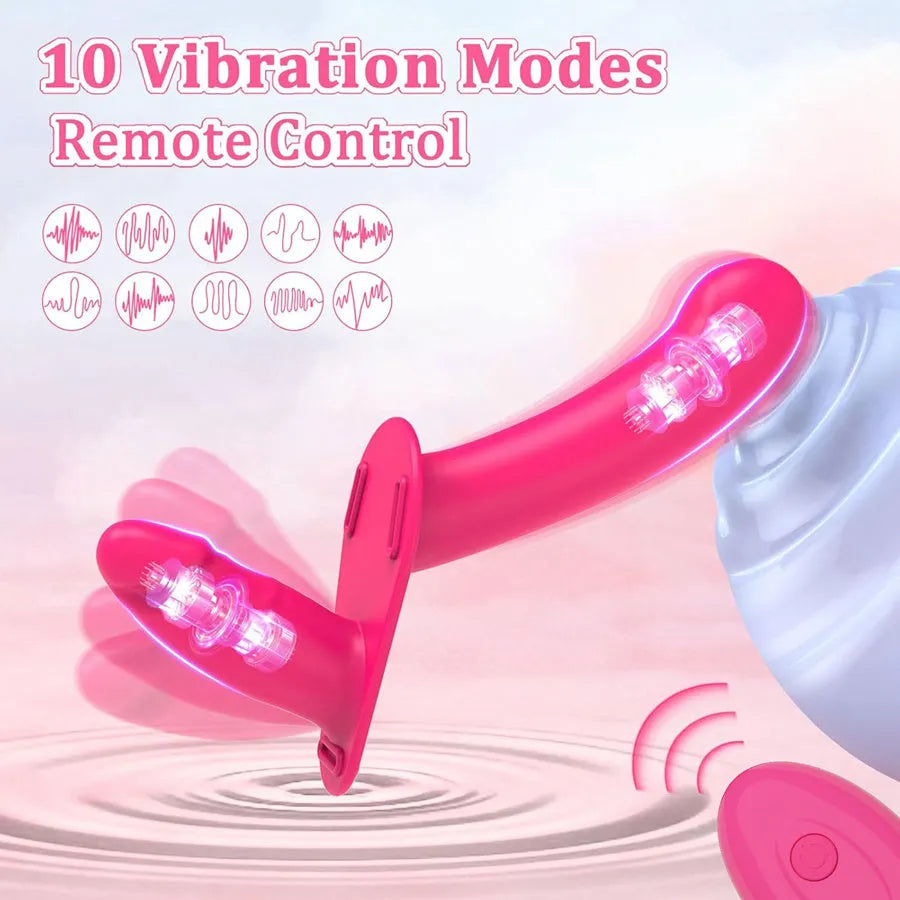 Small Strapless Vibrating Strap on Dildo
