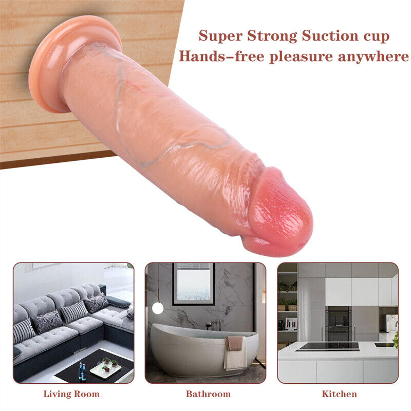 Real Skin Dildo 8 inch Women Silicon