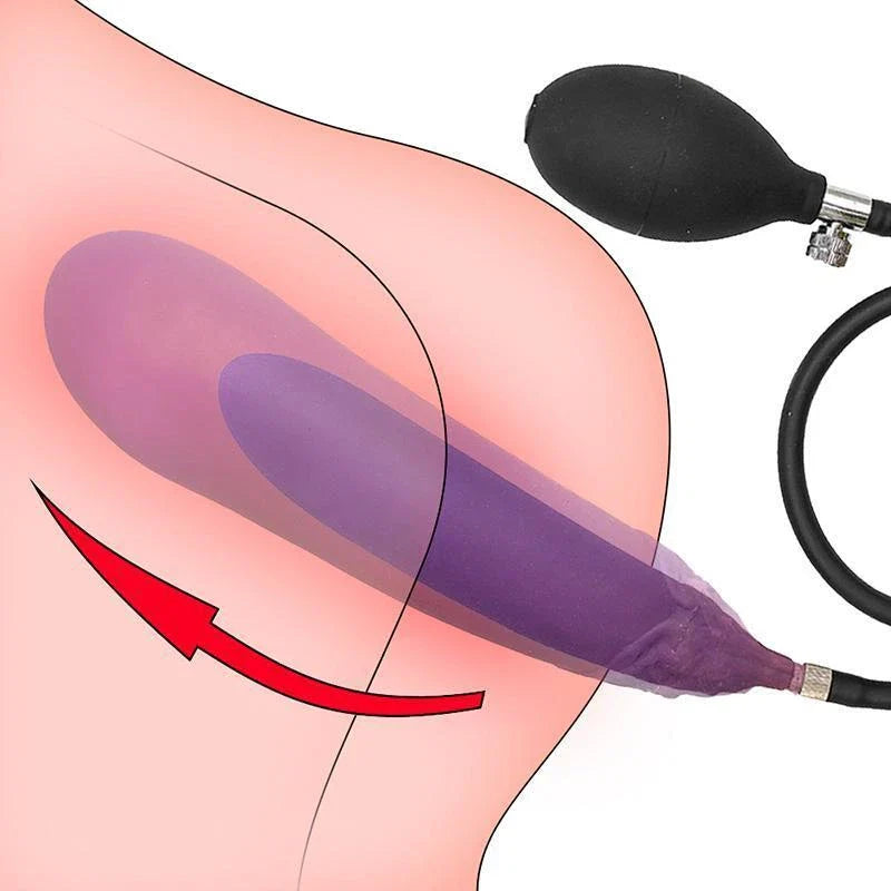 Eggplant Inflatable Dildo Pump up Anal Plug