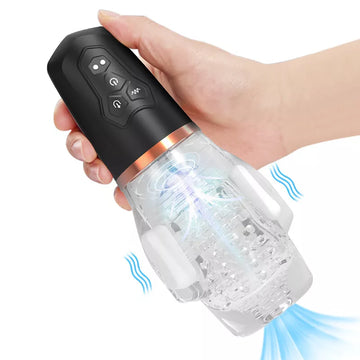 Clear Fleshlight Vibrating Sucking Male Masturbator Cup