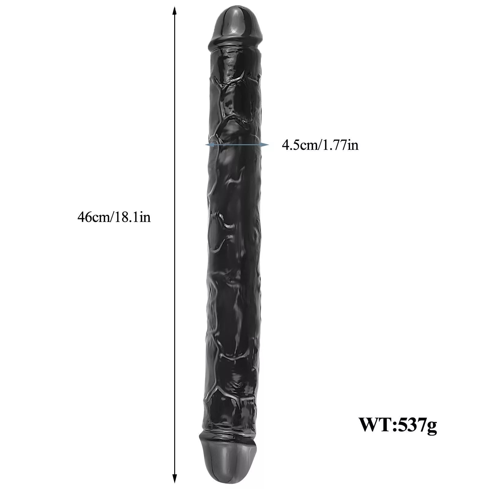 Black Double Head 18 inch Dildo