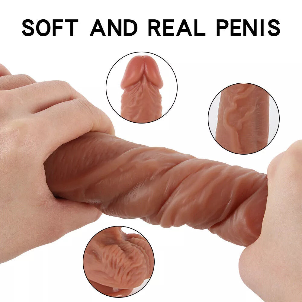 8 Inch Super Soft Silicone Realistic Thrusting Dildo