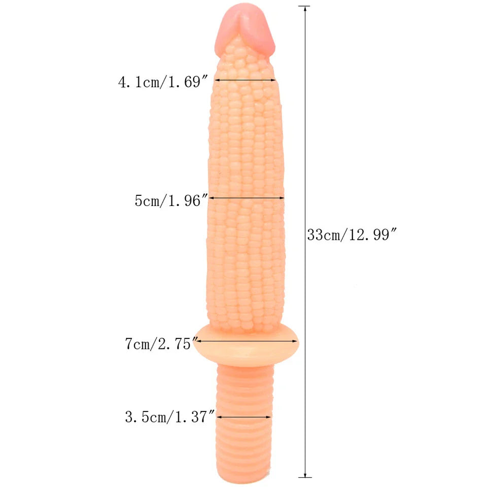 Large Corn Shaped Anal Dildo with Handle