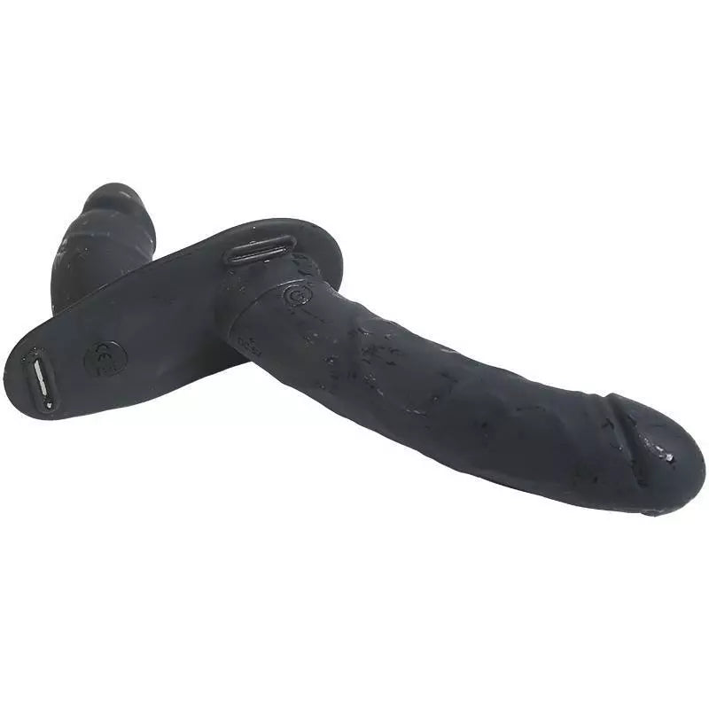 Remote Control Vibrating Black Double Dildo