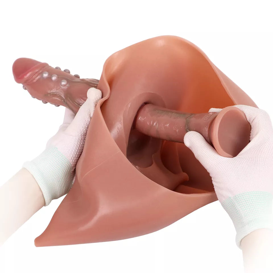 7 Inch Silicone Spikes Hollow Dildo Panties