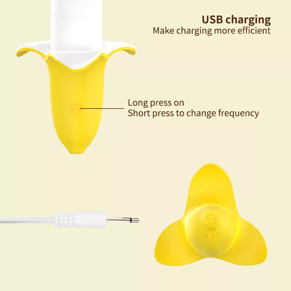 Silent G-spot Banana Vibrator Dildo for Women