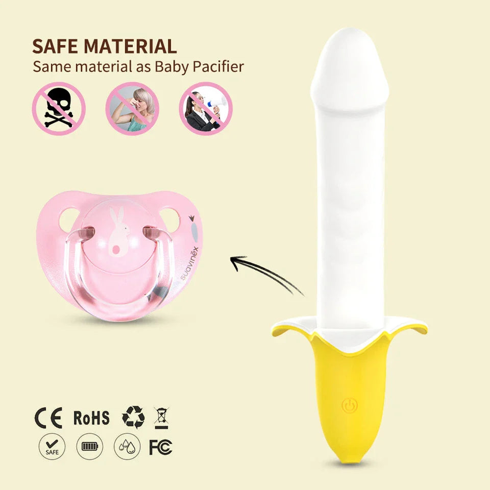 Silent G-spot Banana Vibrator Dildo for Women