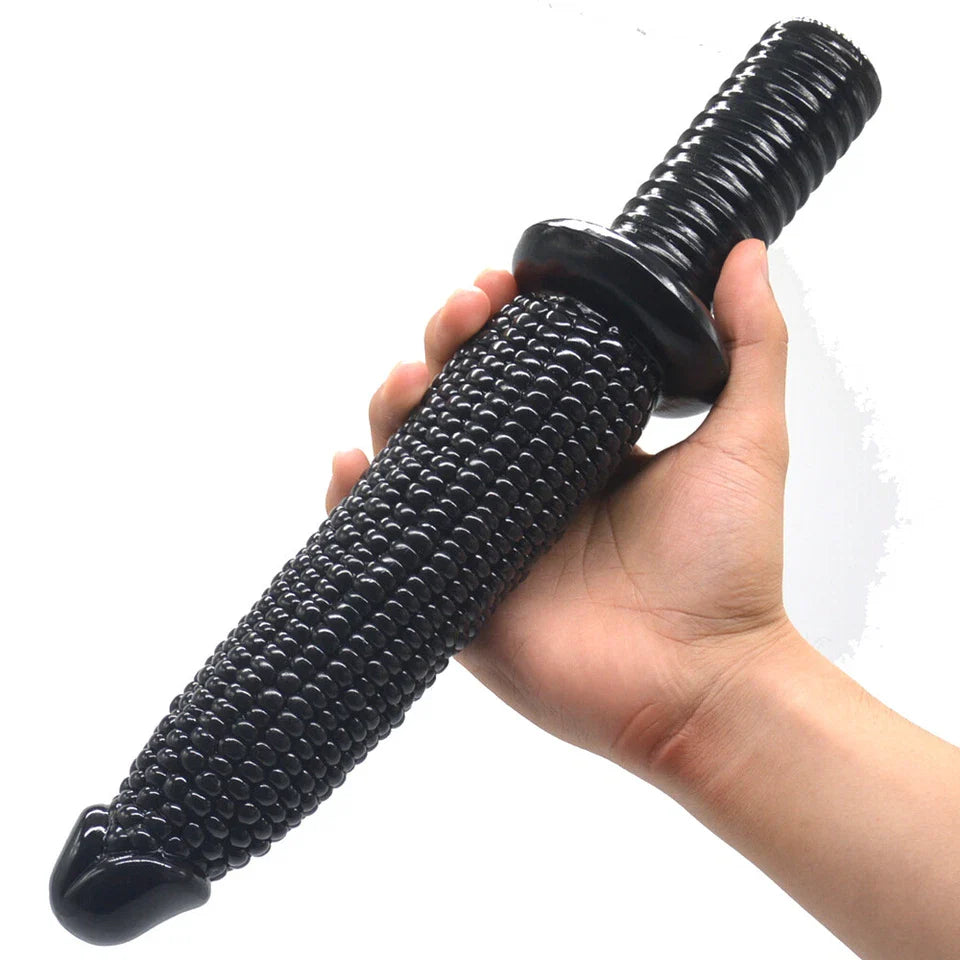 Large Corn Shaped Anal Dildo with Handle