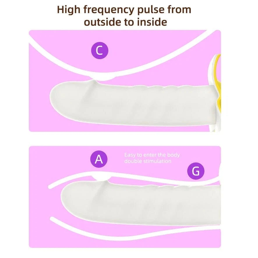 Silent G-spot Banana Vibrator Dildo for Women