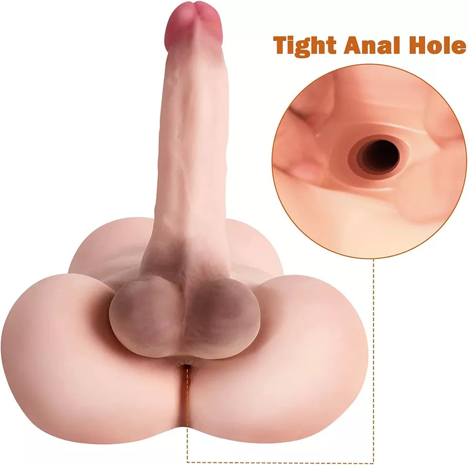 Realistic Testicles 7 Inch Dildo Male Sex Doll Torso