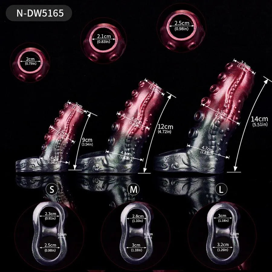 5 Inch Fantasy Opening Tentacle Penis Sleeve—Multiple sizes