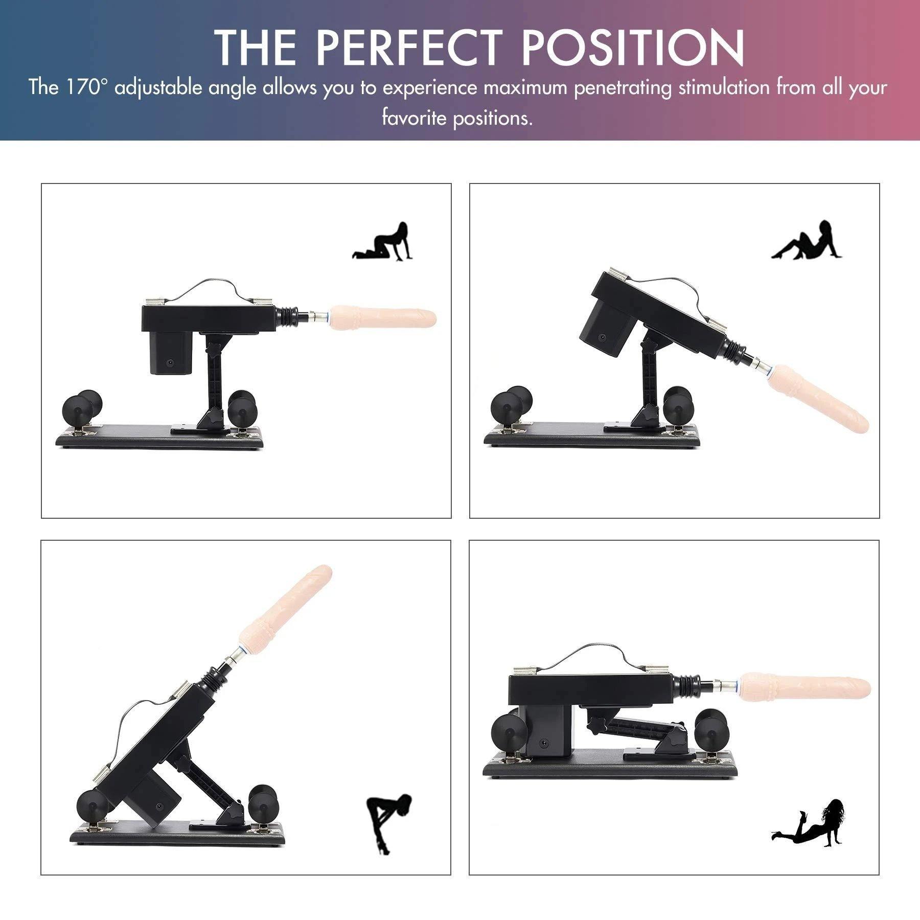 Black Powerful Thrusting Sex Machine with 7 attachments