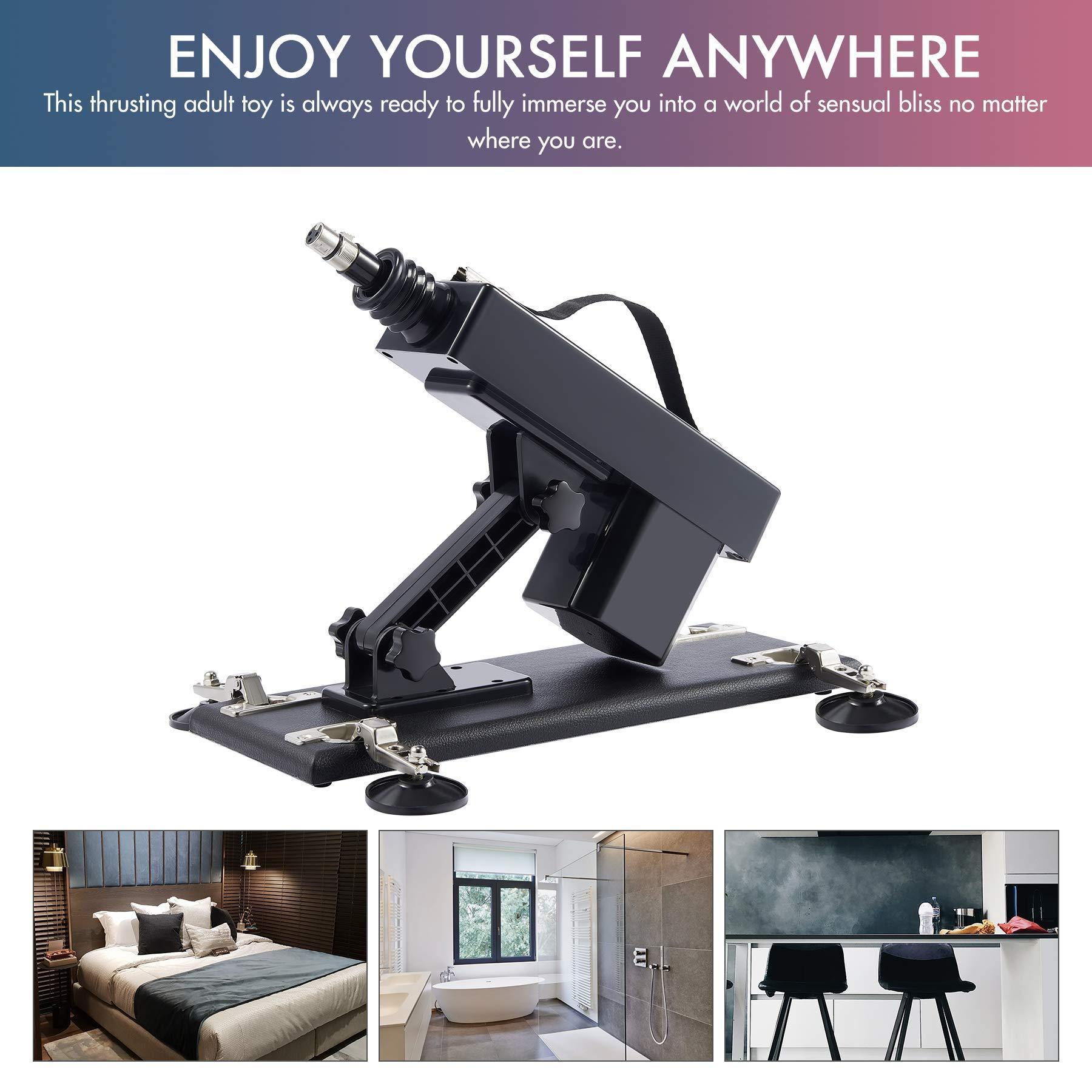 Black Powerful Thrusting Sex Machine with 7 attachments