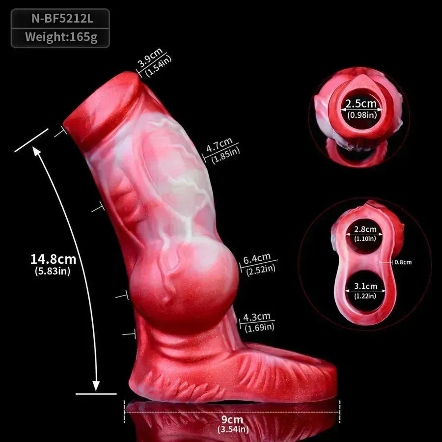 Silicone Dog Knot Open Ended Penis Sleeve