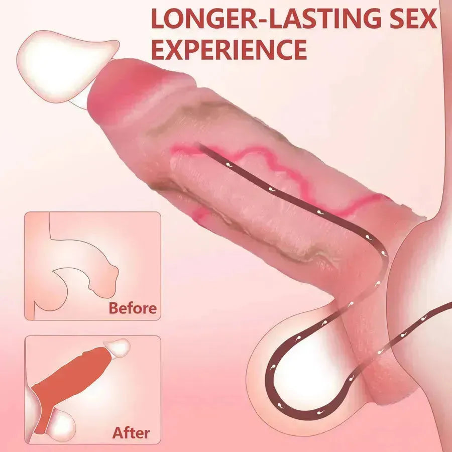 Pink And White Realistic 6 Inch Penis Sleeve