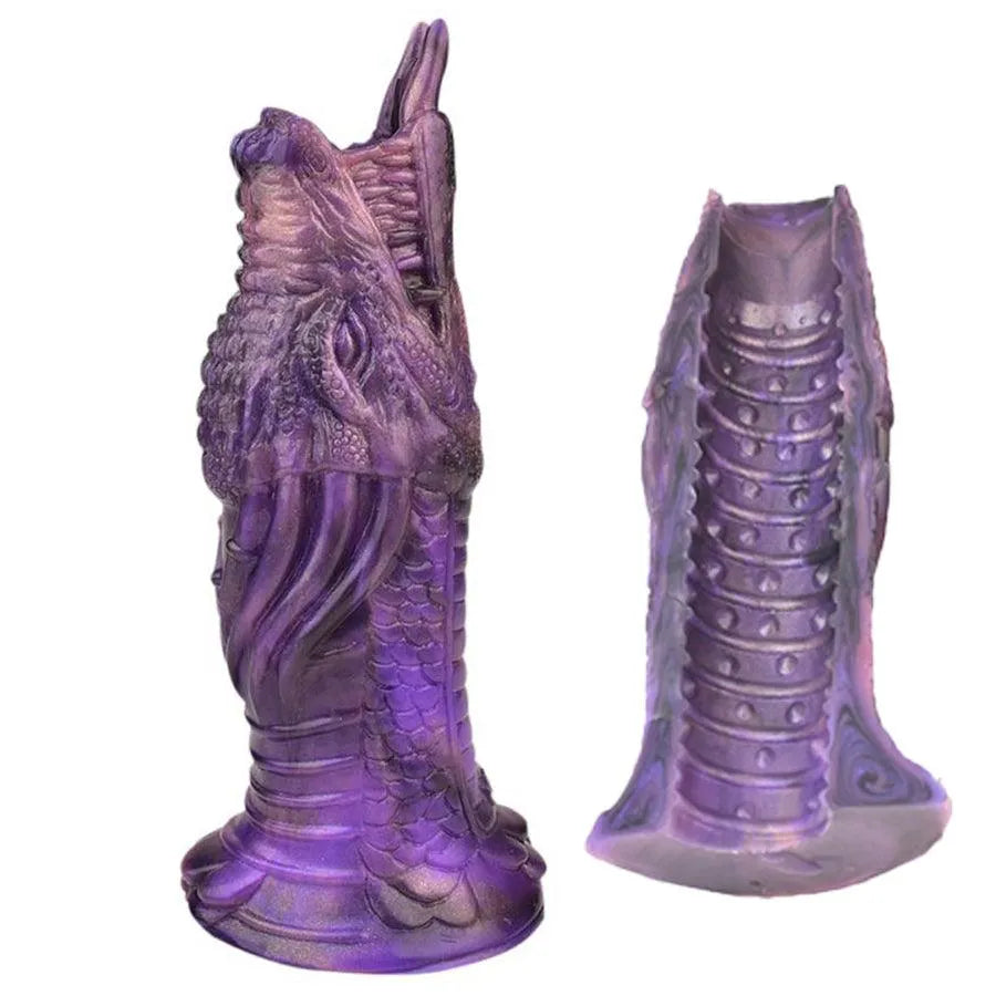 Purple 6 Inch Dragon Shaped Open Penis Sleeve