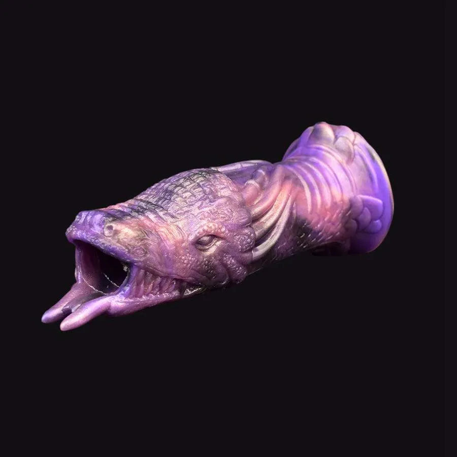 Purple 6 Inch Dragon Shaped Open Penis Sleeve