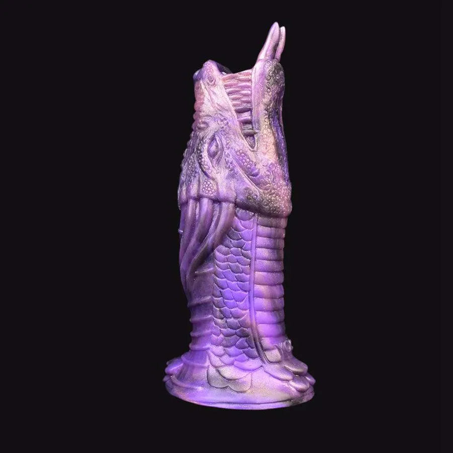 Purple 6 Inch Dragon Shaped Open Penis Sleeve