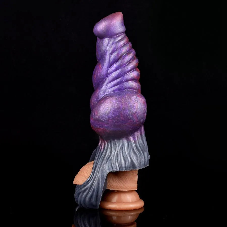 Purple Silicone Monster Knotted Cock Sleeve